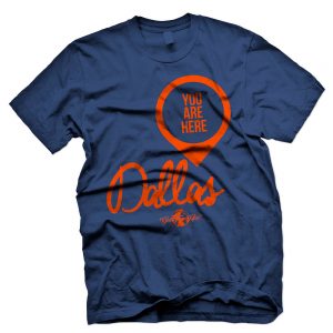 You are here dallas blue tshirt