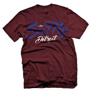 SewFly Detroit maroon tshirt