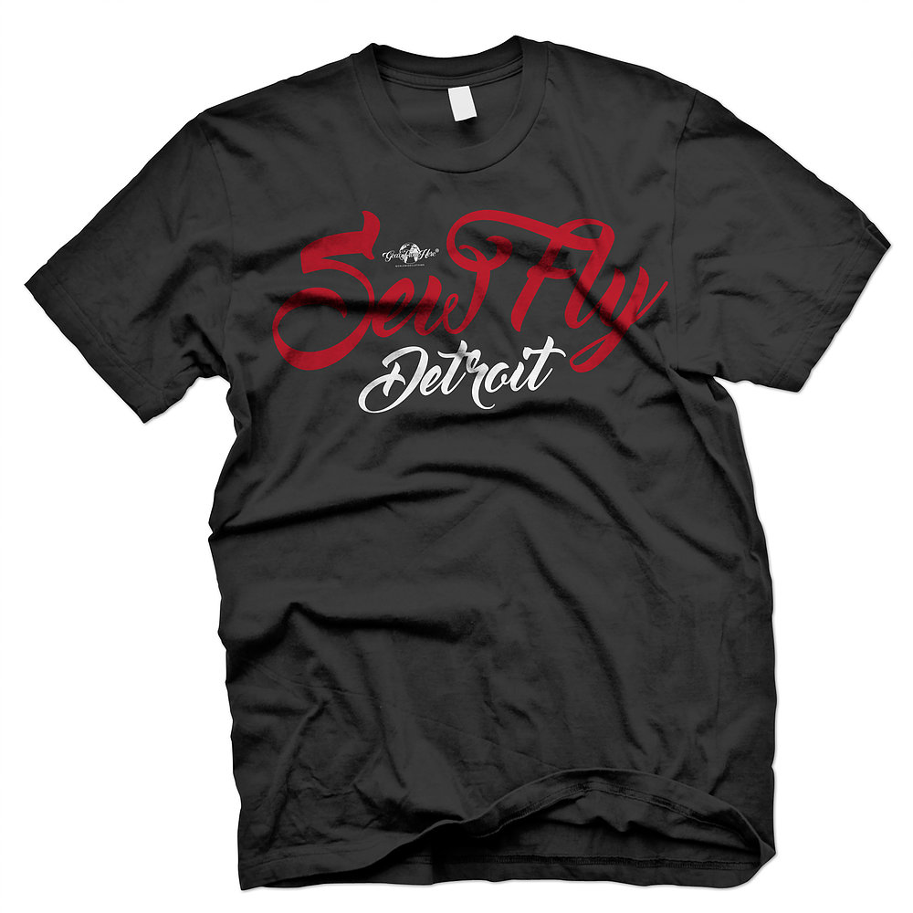 SewFly Detroit black tshirt